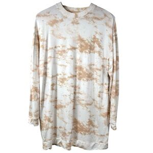Miiyu’s by Simons long sleeve sporty lounge dress, Large, cream tie-dye, Casual